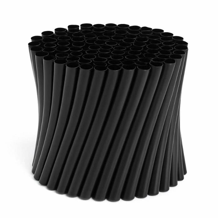 Rietjes zwart 150x8 mm herbruikbaar 250x
