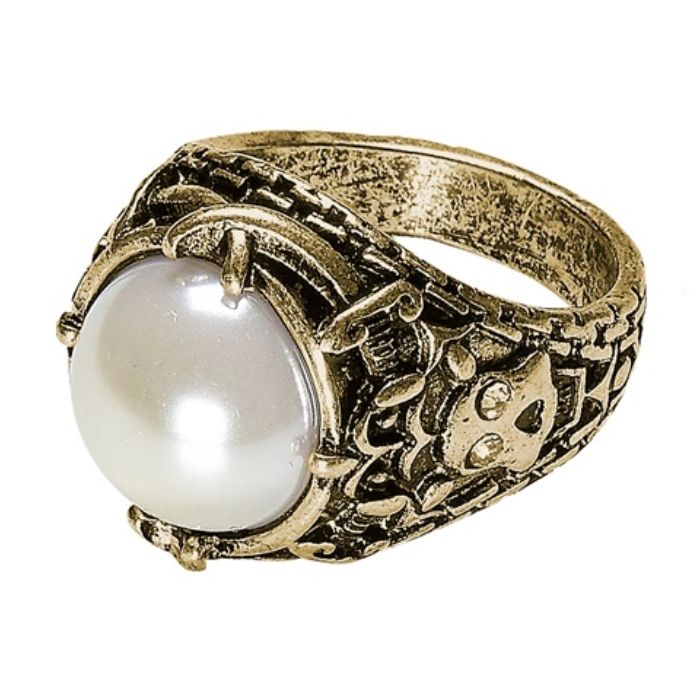 Gouden ring met witte parel 
