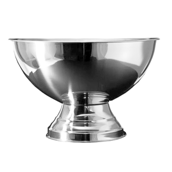 Champagnebowl staal glanzend - 36x23 cm