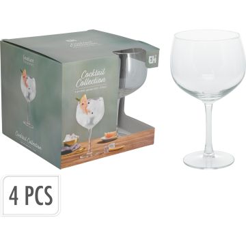 Gin en tonic-glazen op steel, 4 stuks, 65 cl