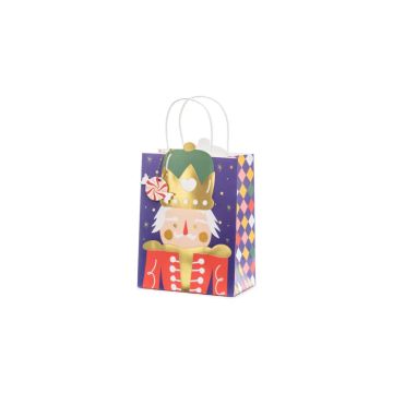 Kerstcadeauzak met notenkraker 18x25x10,5 cm