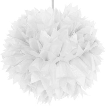 Witte pompom - 30 cm