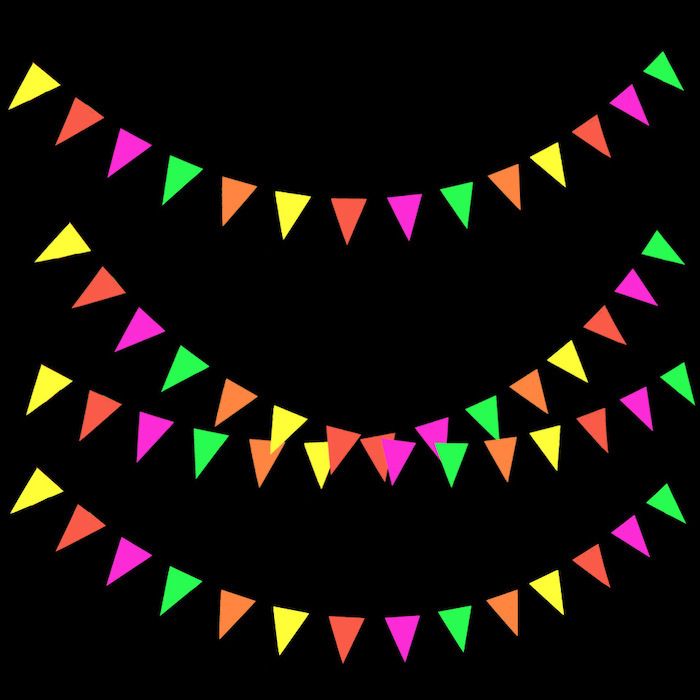 UV Vlagguirlande Multicolor - 4,4 meter 