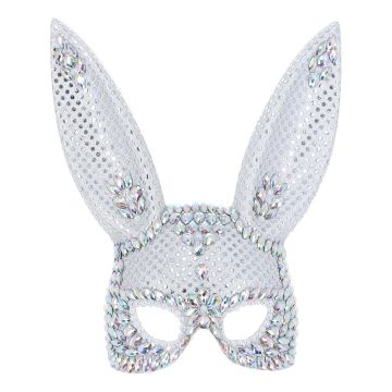 Zilveren glitter konijnenmasker