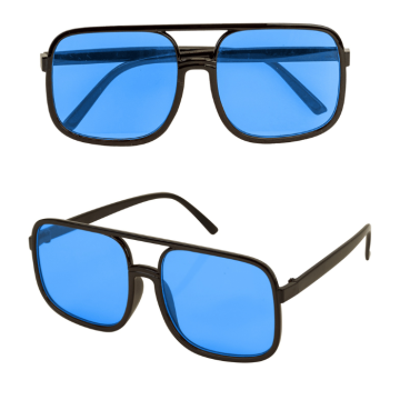 Blauwe hip hop brillen