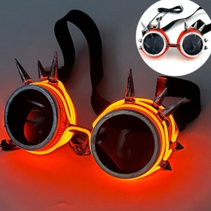 LED-bril met spikes oranje