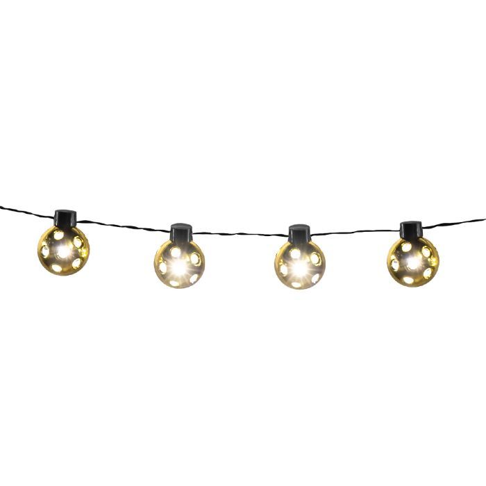 LED lichtsnoer met gouden bollen - 140 cm