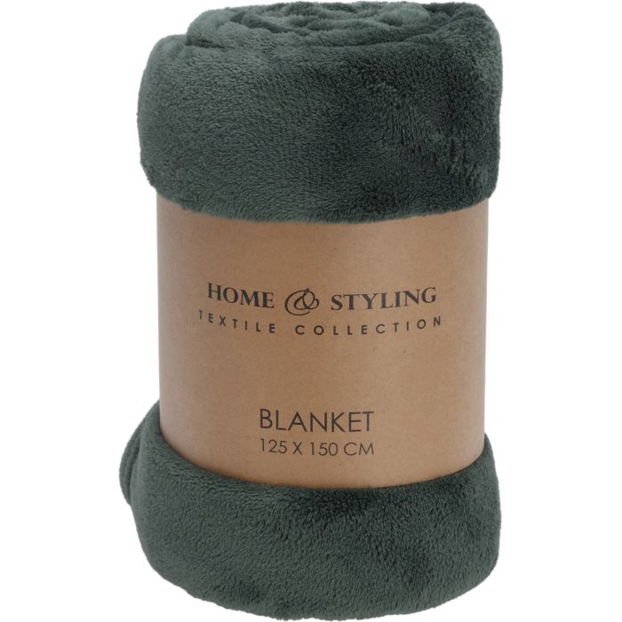 Fleece deken 125x150 cm saliegroen
