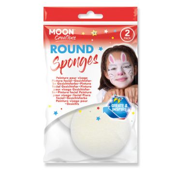 Ronde Make-up Sponzen 2x - wit 