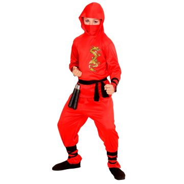 Rode drakeninja kostuum voor jongens