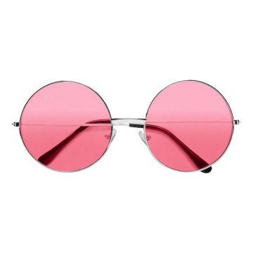 Neon zonnebrillen rond roze - onesize