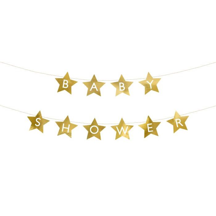 Gouden babyshower sterrengirlande - 290x16,5 cm