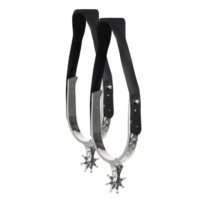 Cowboy laarzenspoor zwart en zilver - 2x