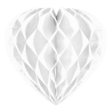 Honeycomb hart wit - 30 cm