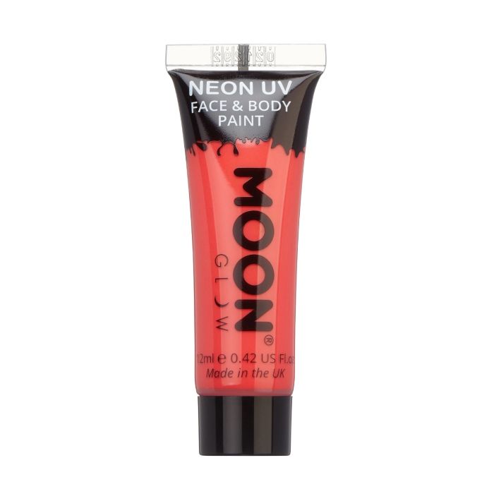 Intense neon UV gezichts- en lichaamsverf 12 ml Moon Creations rood