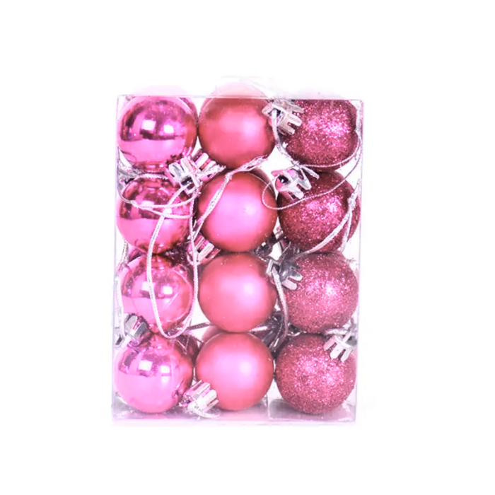 Roze kerstballen 36x - 3 cm 