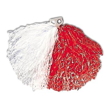 Cheerleader Pom Pom Rood en Wit - 1X