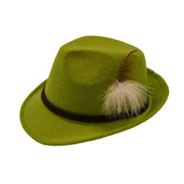 Tyrolerhoed voor oktoberfest Bayern lichtgroen unisex one-size