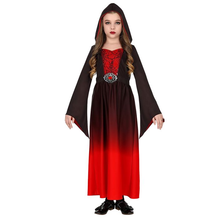 Gothic Lady kostuum in rood voor meisjes