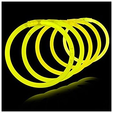 Gele kniklicht 100x - Zelflichtend armband