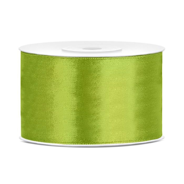 Lichtgroene satijnen lint - 38 mm x 25 m