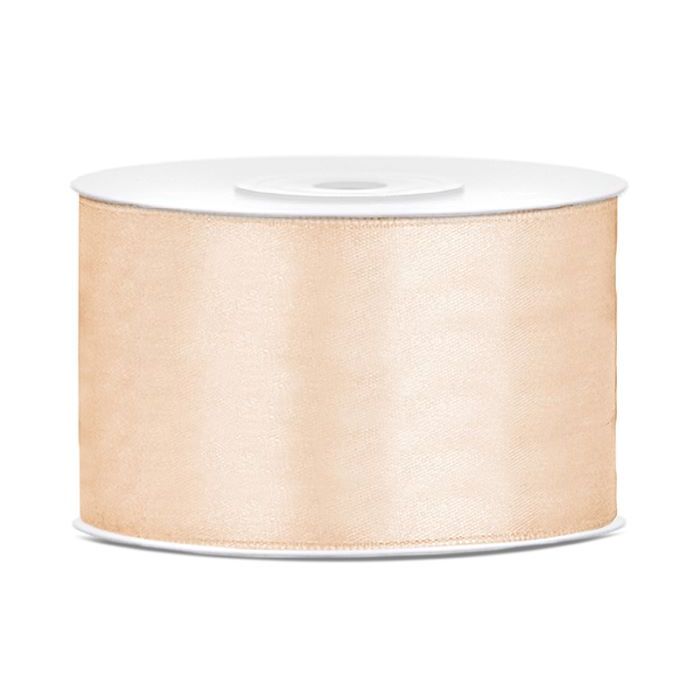 Crème kleurig satijnlint - 38 mm x 25 m