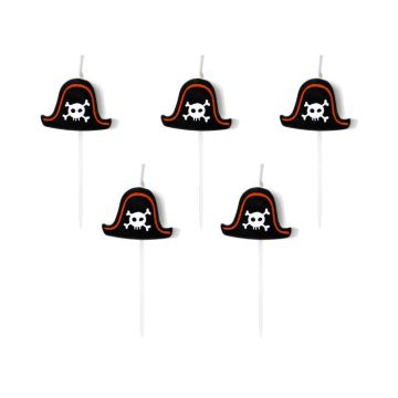 Piratenhoed kaarsen 5x - 2 cm