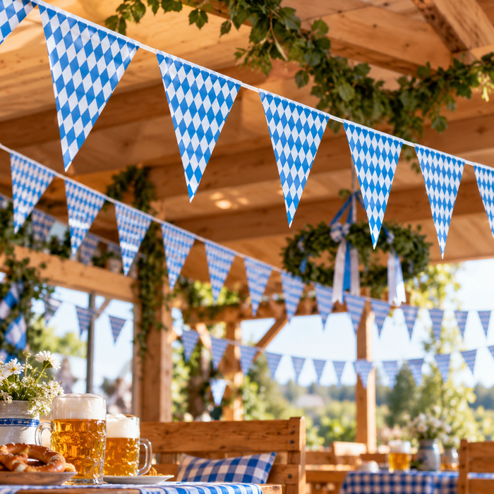 Oktoberfest slinger m. vlag - 10 meter