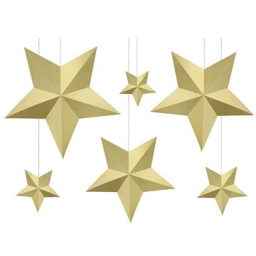 Gouden ster 6x - 12-37 cm