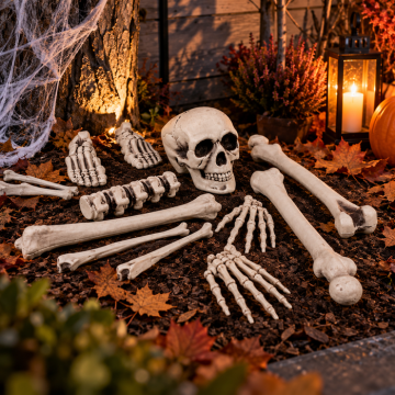 Halloween schedel en botten skelet 12 delen - 40 cm