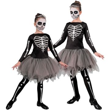 Ballerina skelet kostuum voor meisjes