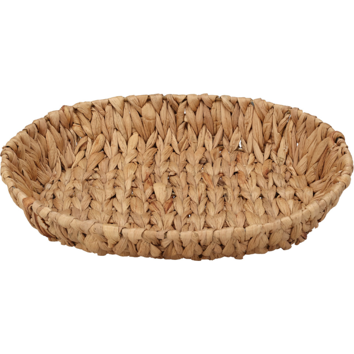 Oval vlechtmand gemaakt van waterhyacint 35x28x6 cm