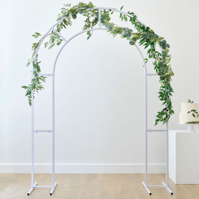 Witte boog-achtergrondstandaard van metaal - 1,5 x 2 meter