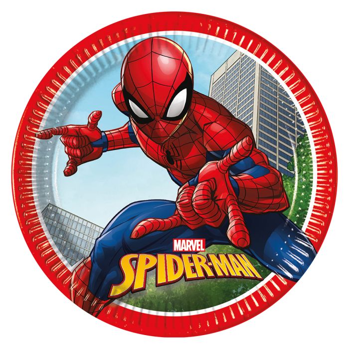 Spiderman papieren bord 8x - 23 cm
