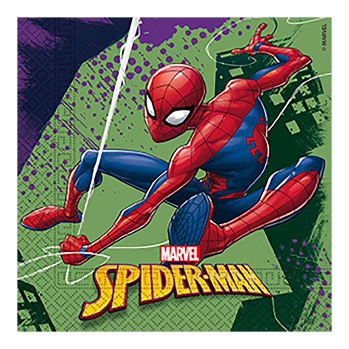Spiderman servetten 20x - 33x33 cm