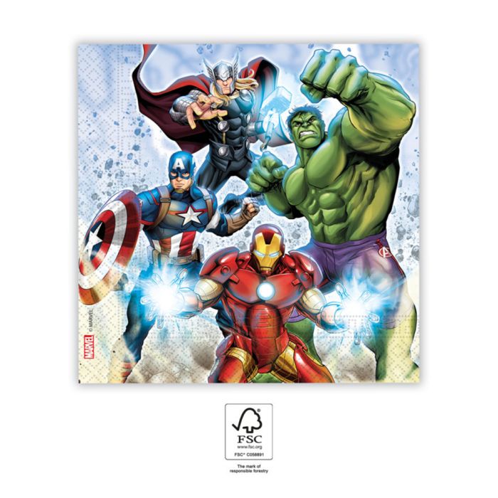 The Avengers servetten 20x - 33 x 33 cm