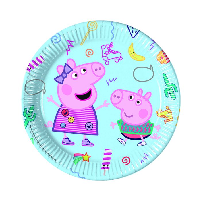 Peppa Pig papieren bord 8x - 23 cm