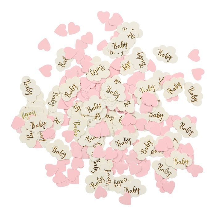 Confetti baby meisje lichtroze harten 20 g