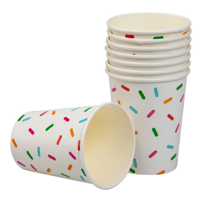 Papieren beker met sprinkeldesign 8x