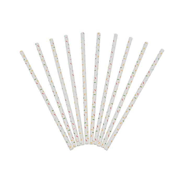 Papieren rietjes met sprinkeldesign 24x