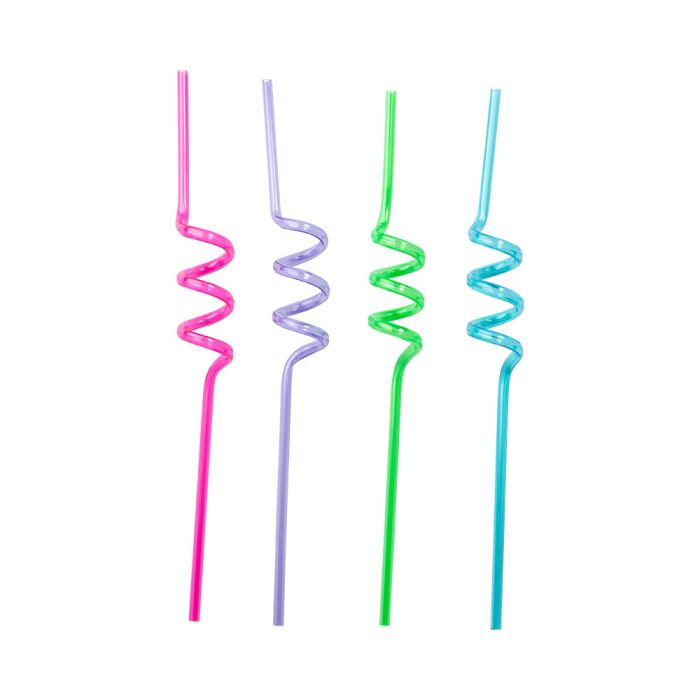 Hergebruikbare plastic rietjes 4x - 4 kleuren