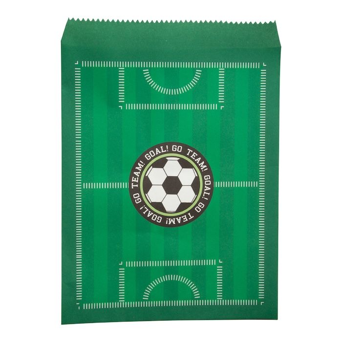 Voetbalveld snoepzakjes 8x - 16x20 cm