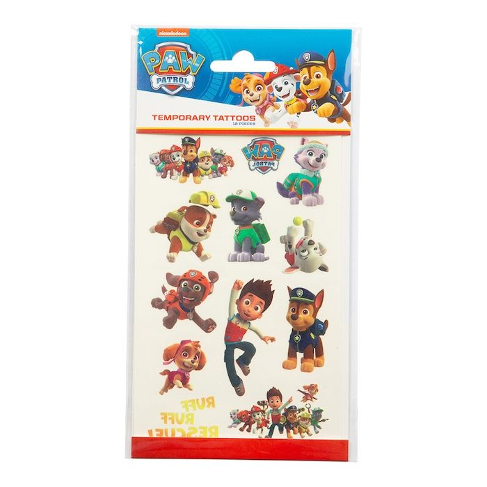 Tijdelijke en kunstmatige Paw Patrol tatoeages 12x