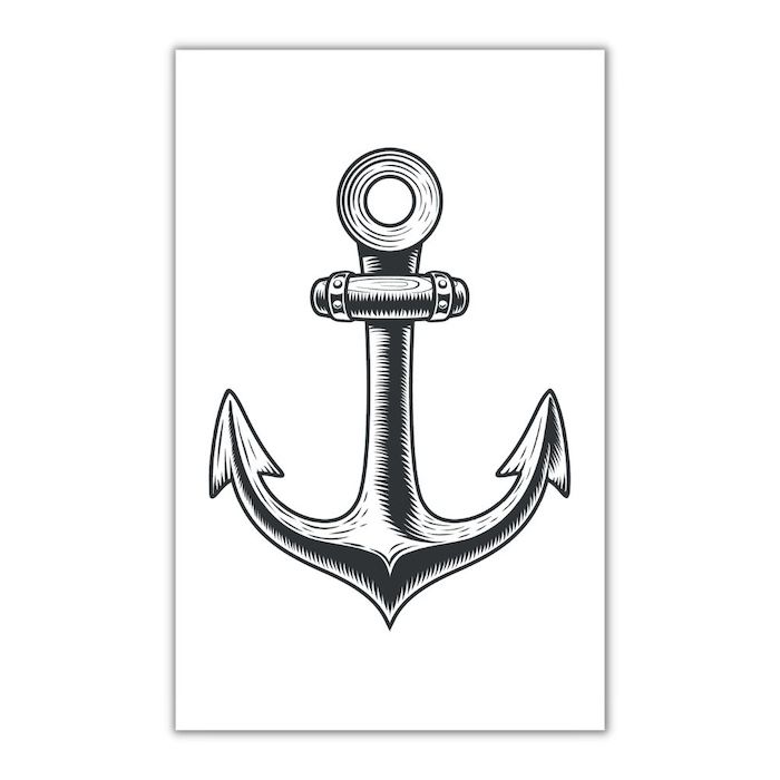 Valse en tijdelijke scheepsanker tatoeage 8,5x11 cm