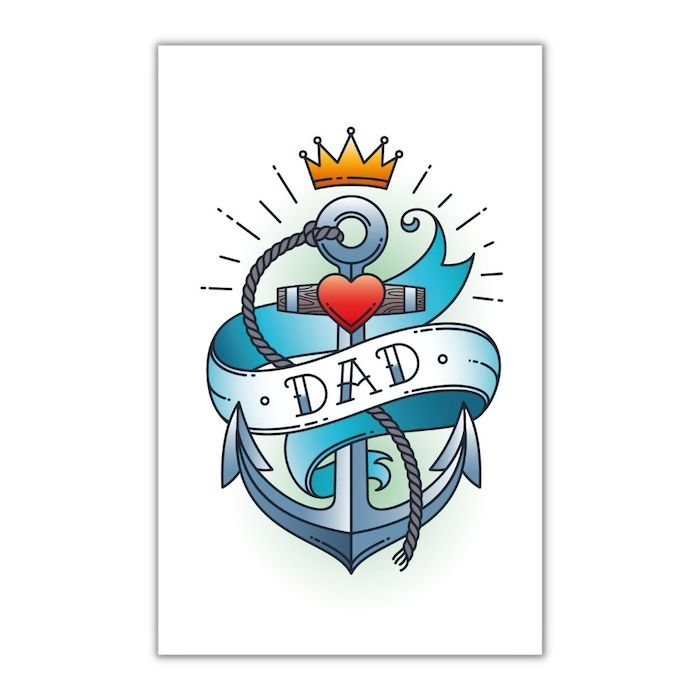 Valse tatoeage met scheepsanker 10,5x20 cm