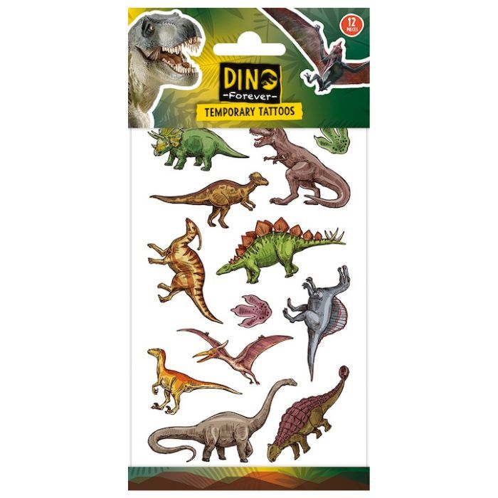 Tijdelijke en kunstmatige dinosaurus tattoos 12x
