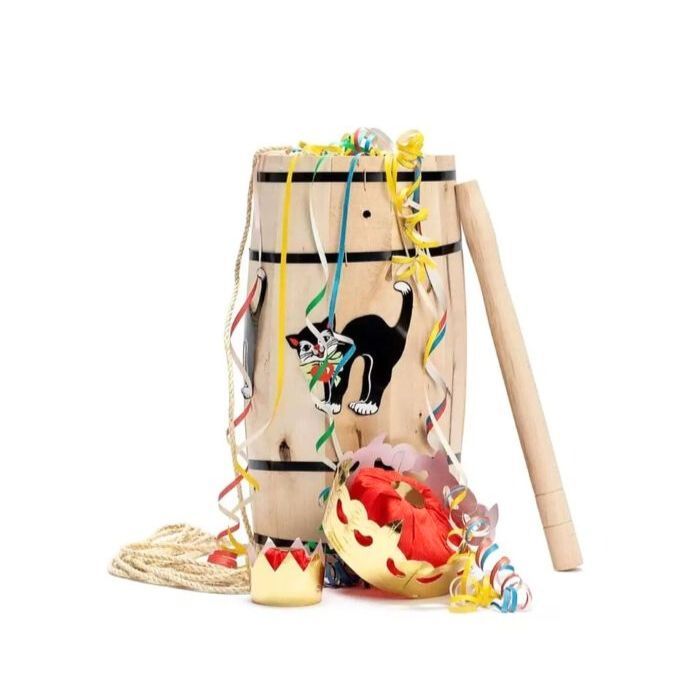 Fastelavnstønde set compleet met alles, grote 54 cm