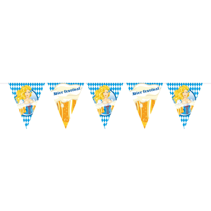 Oktoberfest flagguirlande med pige - 10 meter
