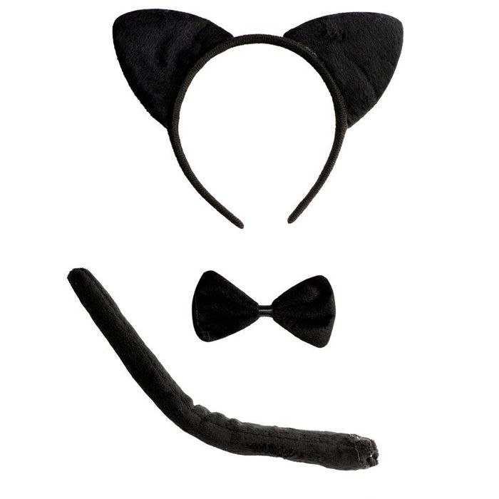 Zwart kattenset incl. 3 delen