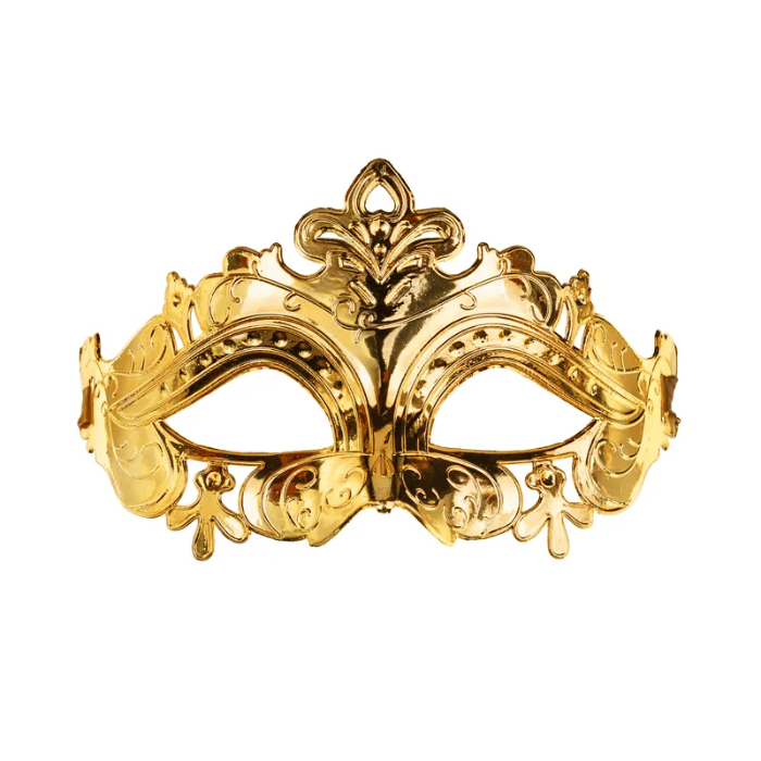 Gouden feestmasker 8x24 cm